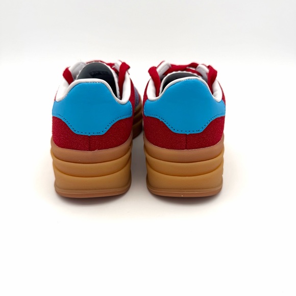 Adidas Gazelle Bold Women's Tennis Shoes Sneakers Red Blue Gum Size 5 - Picture 4 of 7